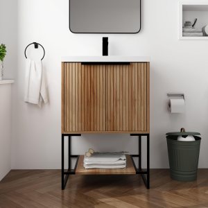 Vanidad de baño de 24 pulgadas con fregadero, tocador de baño independiente de 24 pulgadas, combo de tocador de baño de un solo lavabo, tocador de Vanidad de baño de 24 pulgadas con fregadero, tocador de baño independiente de 24 pulgadas, combo de tocador de baño de un solo lavabo, tocador de