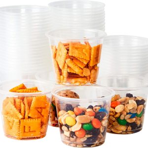 Vasos de soufflé de 5.5 onzas sin BPA a prueba de fugas, paquete de 50 unidades. Contenedores apilables para porciones para muestreo, salsas de Vasos de soufflé de 5.5 onzas sin BPA a prueba de fugas, paquete de 50 unidades. Contenedores apilables para porciones para muestreo, salsas de