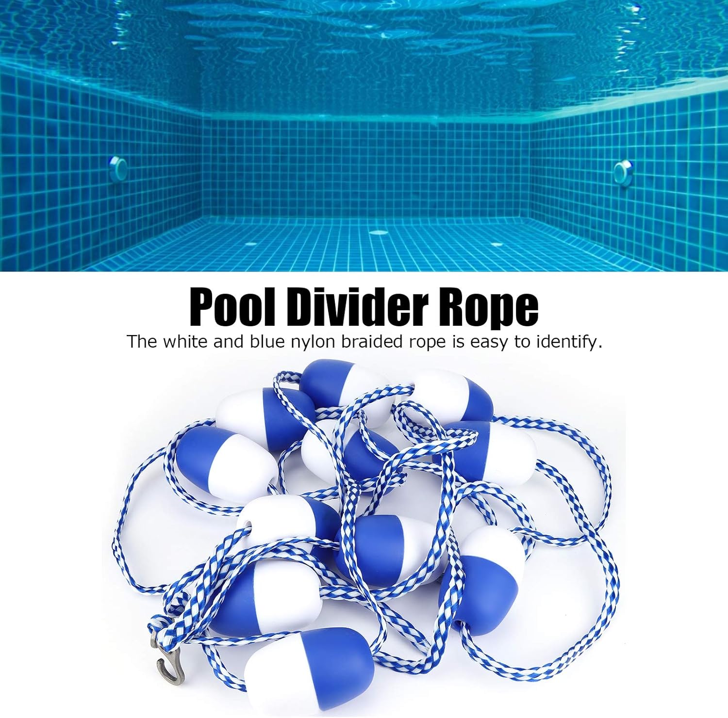Fydun Cuerda divisora de seguridad para piscina de 16.4 pies, accesorio de línea flotante para bancos de aguas termales para hombres y mujeres