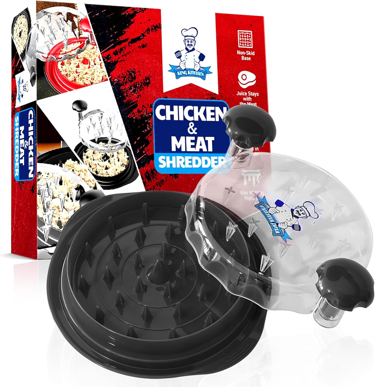 Trituradora de pollo profesional, herramienta de trituradora de carne grande visible con cubierta transparente, molinillo de pollo fácil de usar con