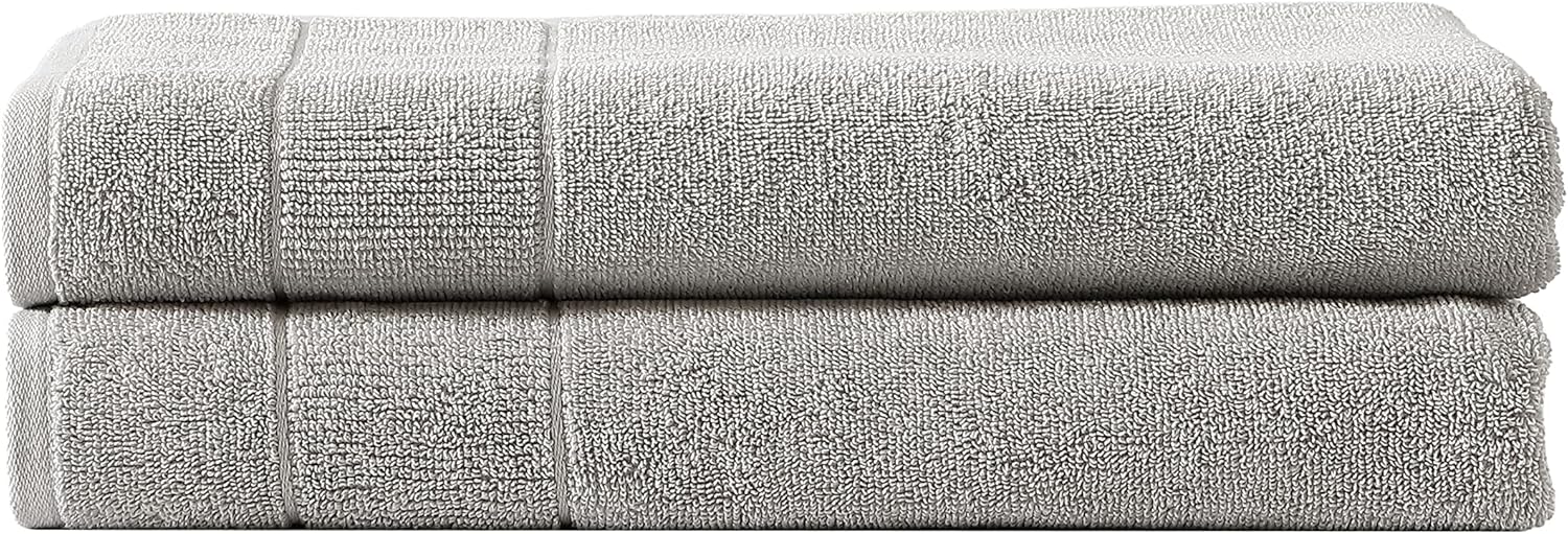 Tommy Bahama – Toallas de baño, juego de toallas de algodón absorbentes y resistentes a la decoloración, decoración de baño de moda (gris islanda, 2