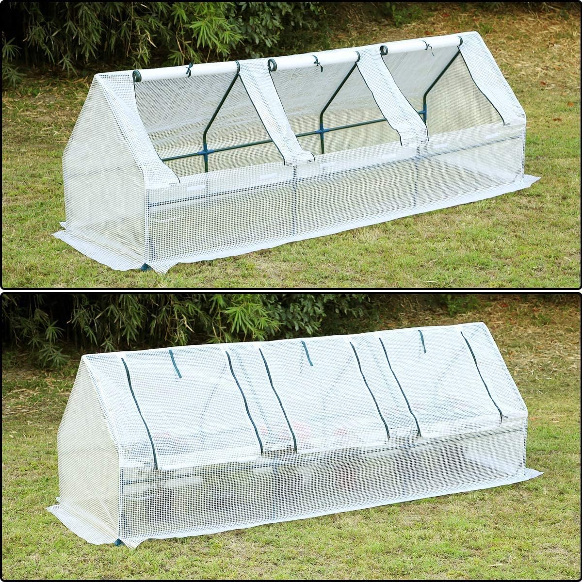 YOLENY Mini invernadero de 95 pulgadas de ancho x 32 pulgadas de profundidad x 32 pulgadas de alto, casas verdes portátiles para exteriores de