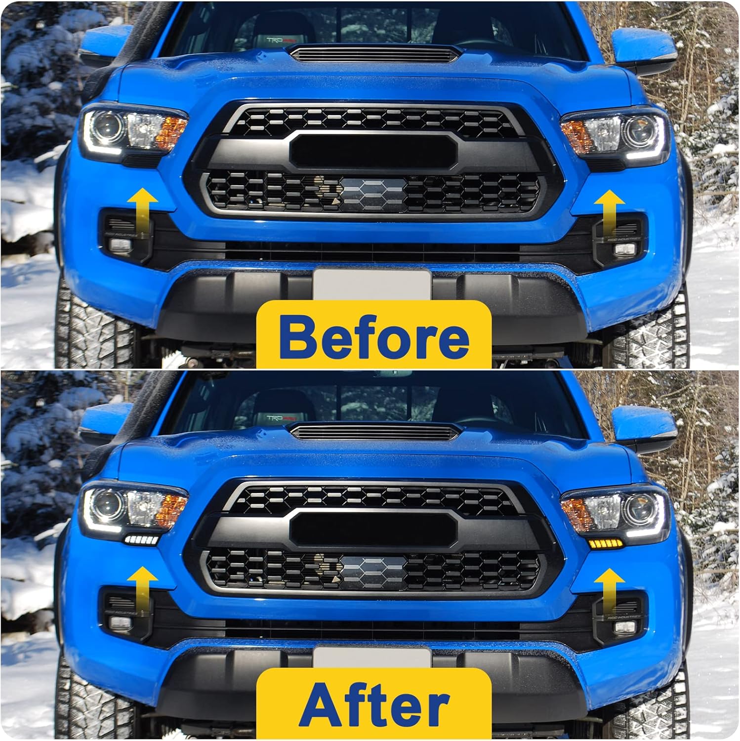 Luces LED diurnas para 2016 2017 2018 2019 2020 2021 2022 2023 Tacoma DRL montaje de faros delanteros faros antiniebla con señales de giro