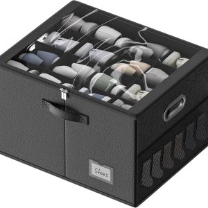 Organizador de zapatos para armario, se adapta a 16 pares, contenedores de almacenamiento de zapatos de tela de cuero con cubierta transparente, Organizador de zapatos para armario, se adapta a 16 pares, contenedores de almacenamiento de zapatos de tela de cuero con cubierta transparente,