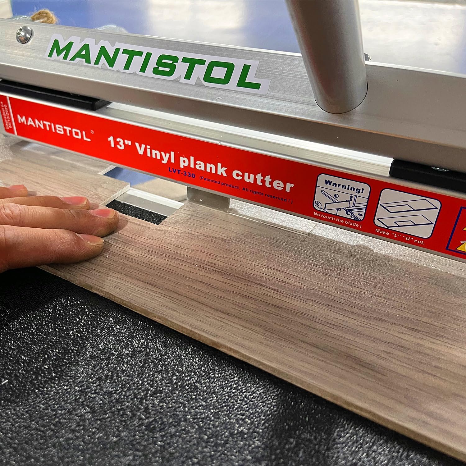 Cortador de tablones de vinilo profesional de 13 pulgadas con 3 cuchillas ranuradas y calibre de contorno de 10 pulgadas, bloqueo ajustable