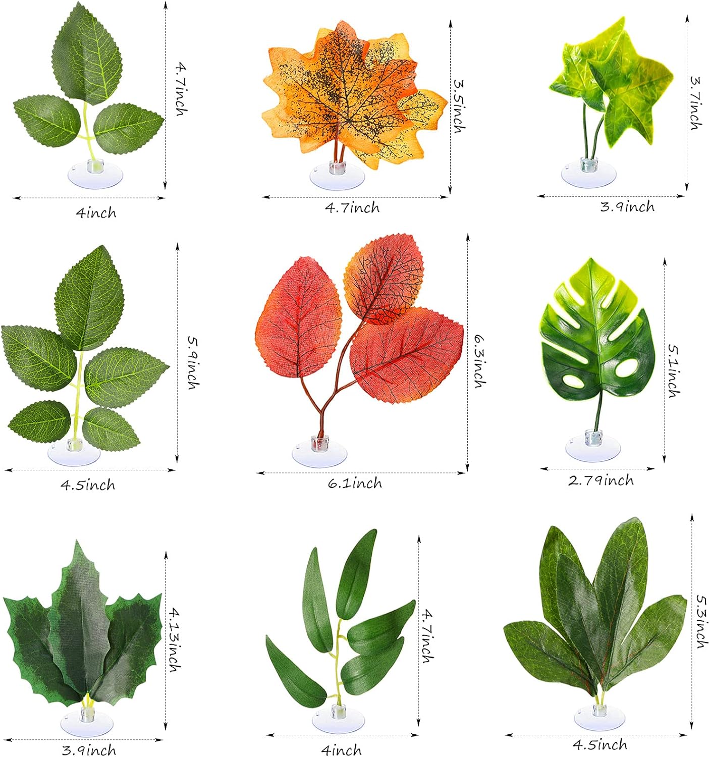 9 piezas Betta Bed Leaf Hamaca Pad Betta Fish Leaf Pad Betta Fish Hamaca Betta Fish Accesorios Decoración de tanques de plantas para lugar de
