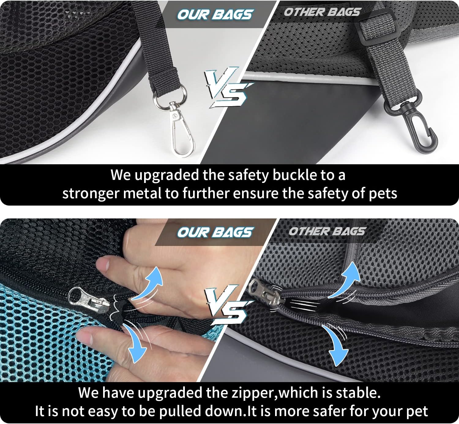 WOYYHO Arnés transportador para perros pequeños, transpirable, para perros pequeños y medianos, ajustable, para viajes con parte inferior, cian,