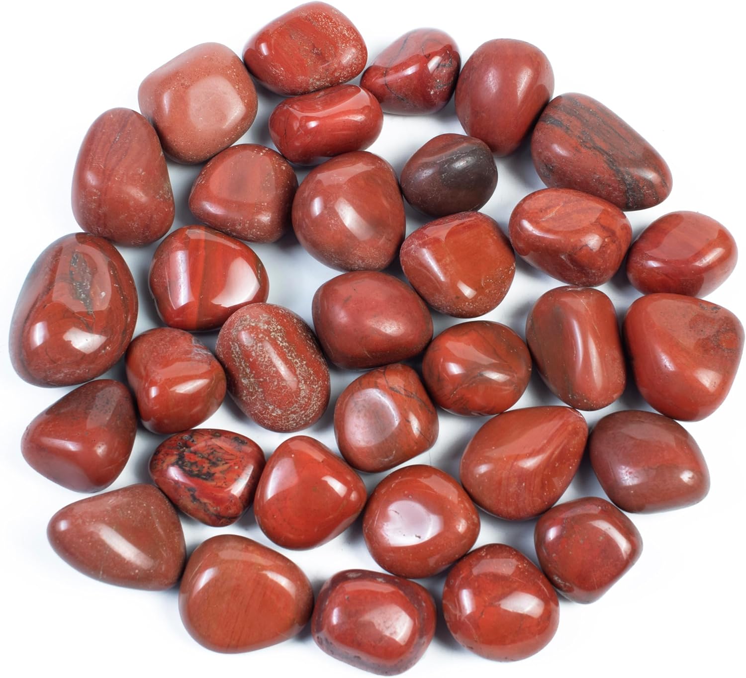 BEZAVO Juego de piedras de cristales curativos de jaspe rojo, piedras y cristales a granel para curación, reiki, meditación, cristales de brujería,
