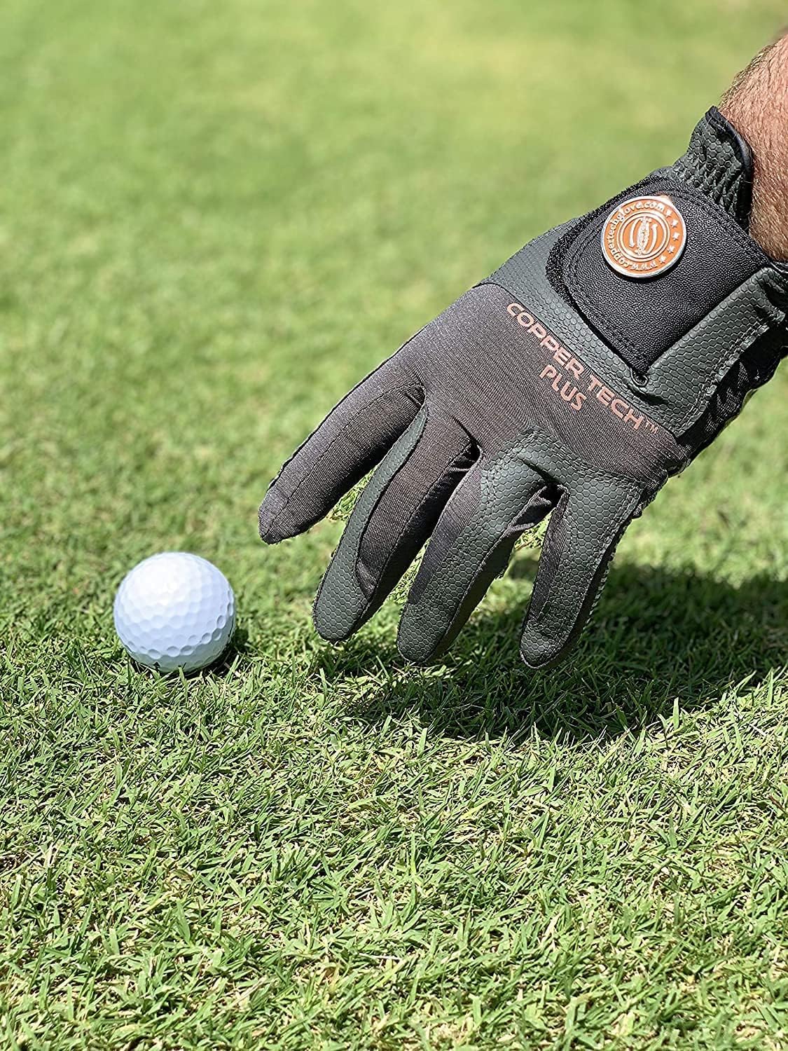 XEIRPRO Copper TECH Mens Synthetic Golf Glove Charcoal GrayCombi Spider Tacky Grip (2 Packs)Breathable Long Lasting Copper Infused Material,