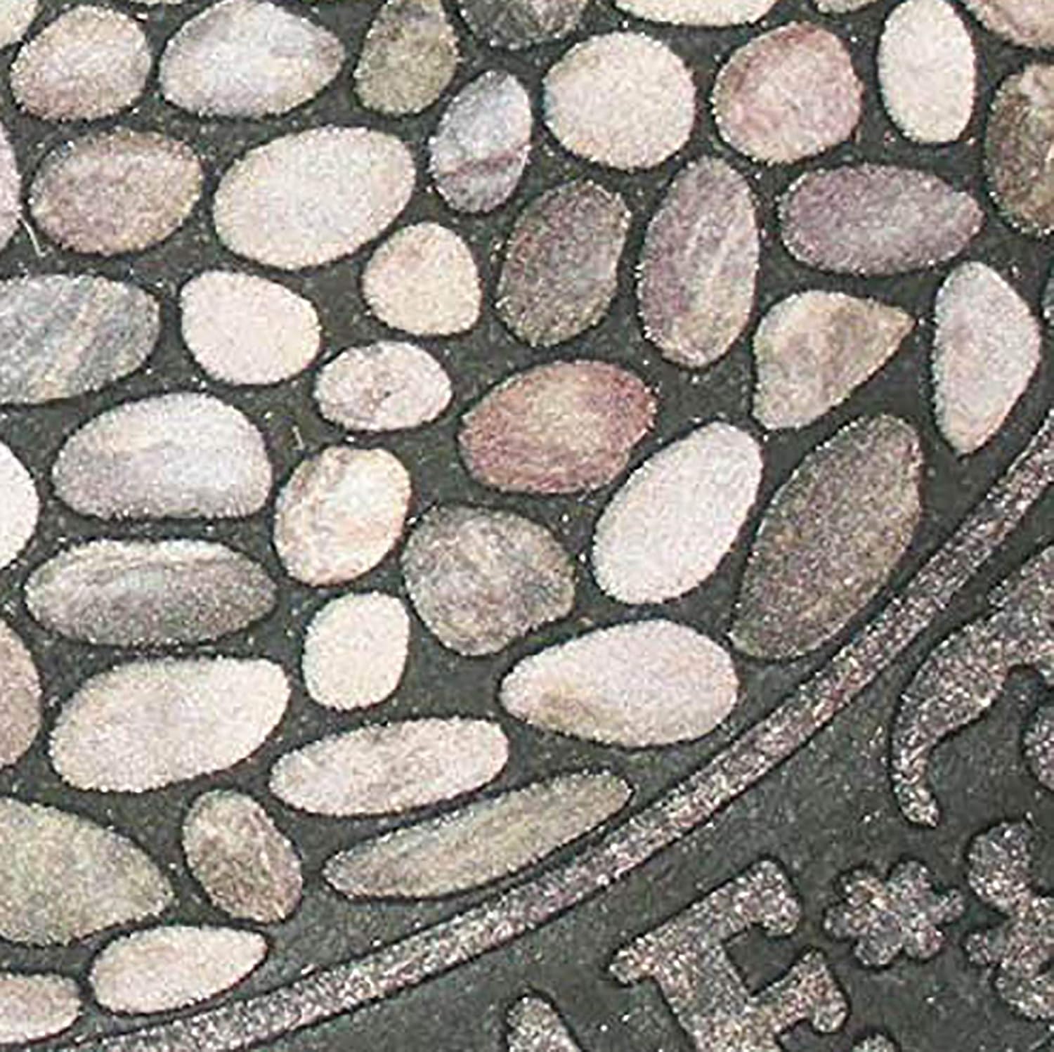 Tapete semicircular con estampado para exteriores e interiores, antideslizante, 23 x 35 pulgadas, resistente al agua, rascador de zapatos, alfombra