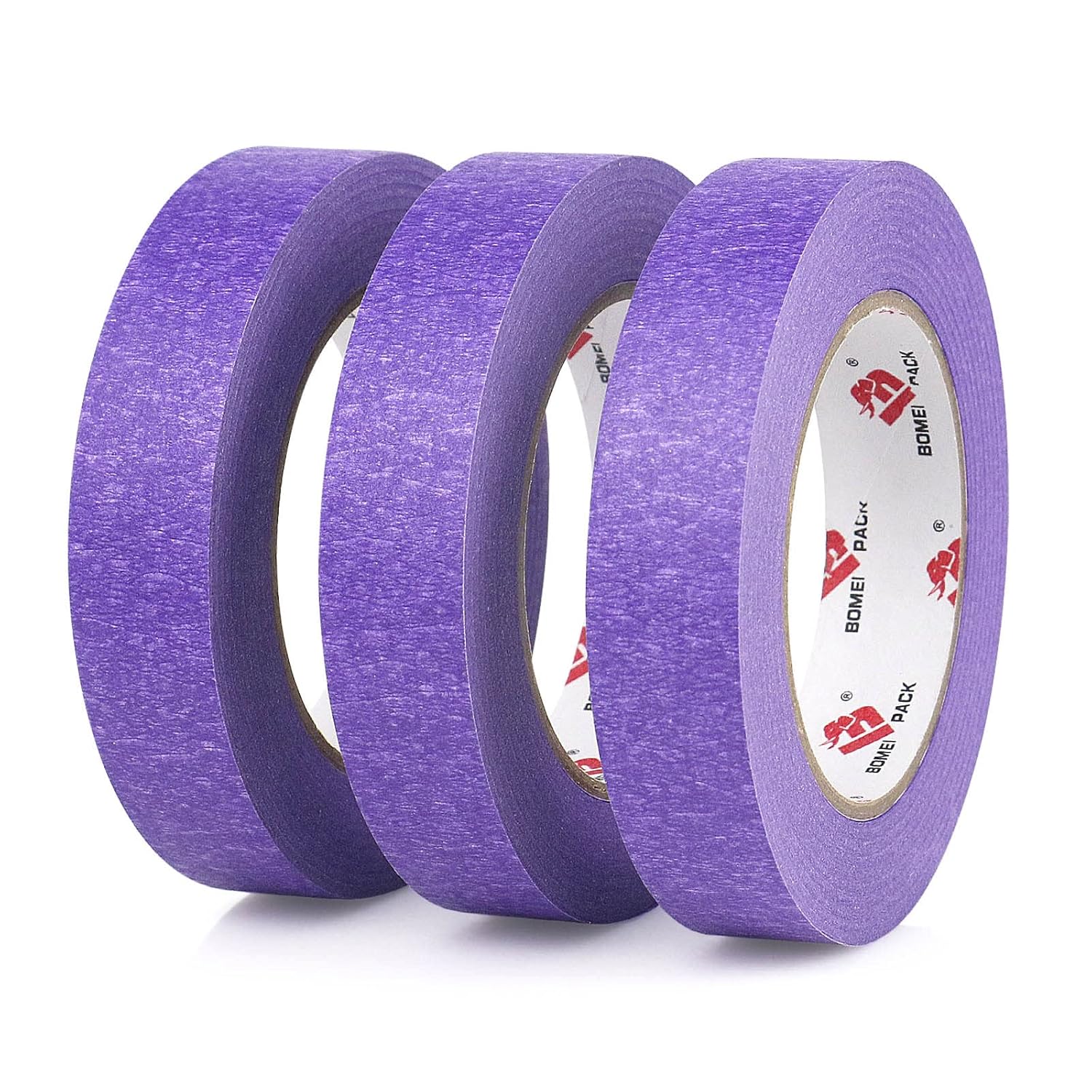 BOMEI PACK Cinta adhesiva para pintores morados de 0.94 pulgadas x 60 yardas, cinta adhesiva decorativa de fácil extracción para 14 días para