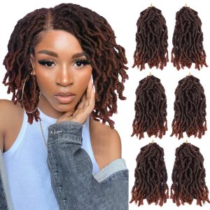 FAVE 120 mechones de pelo sintético de ganchillo de 8 pulgadas, rastas suaves preenrolladas, rastas cortas trenzadas, cabello trenzado de ganchillo FAVE 120 mechones de pelo sintético de ganchillo de 8 pulgadas, rastas suaves preenrolladas, rastas cortas trenzadas, cabello trenzado de ganchillo