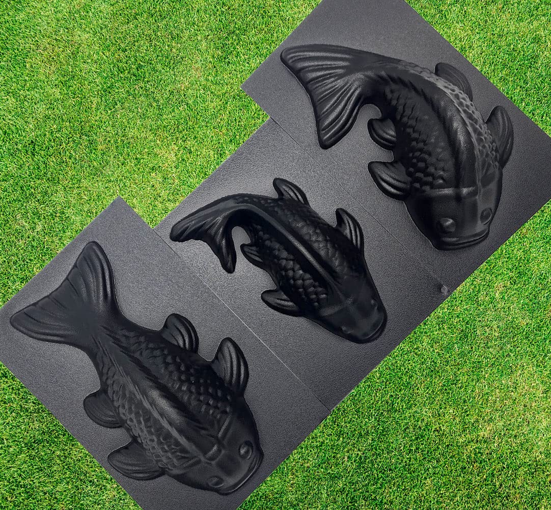 Molde de cemento 3D para peces, 3 piezas, plástico ABS de 0.079 in, moldes de plástico para hormigón, molde de acuario, moldes de cemento para