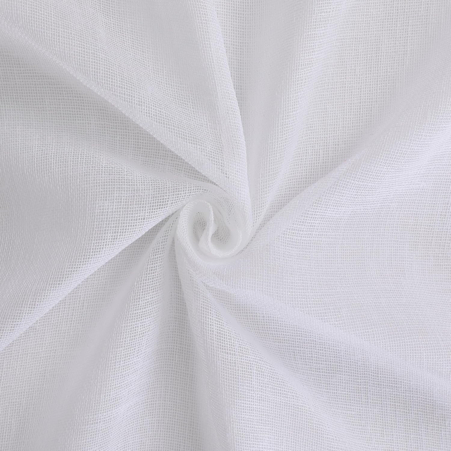 Chyhomenyc Dianna – Cortinas traslúcidas blancas de cocina de 36 pulgadas de largo, cortinas de arpillera con textura de lino sintético, cortinas