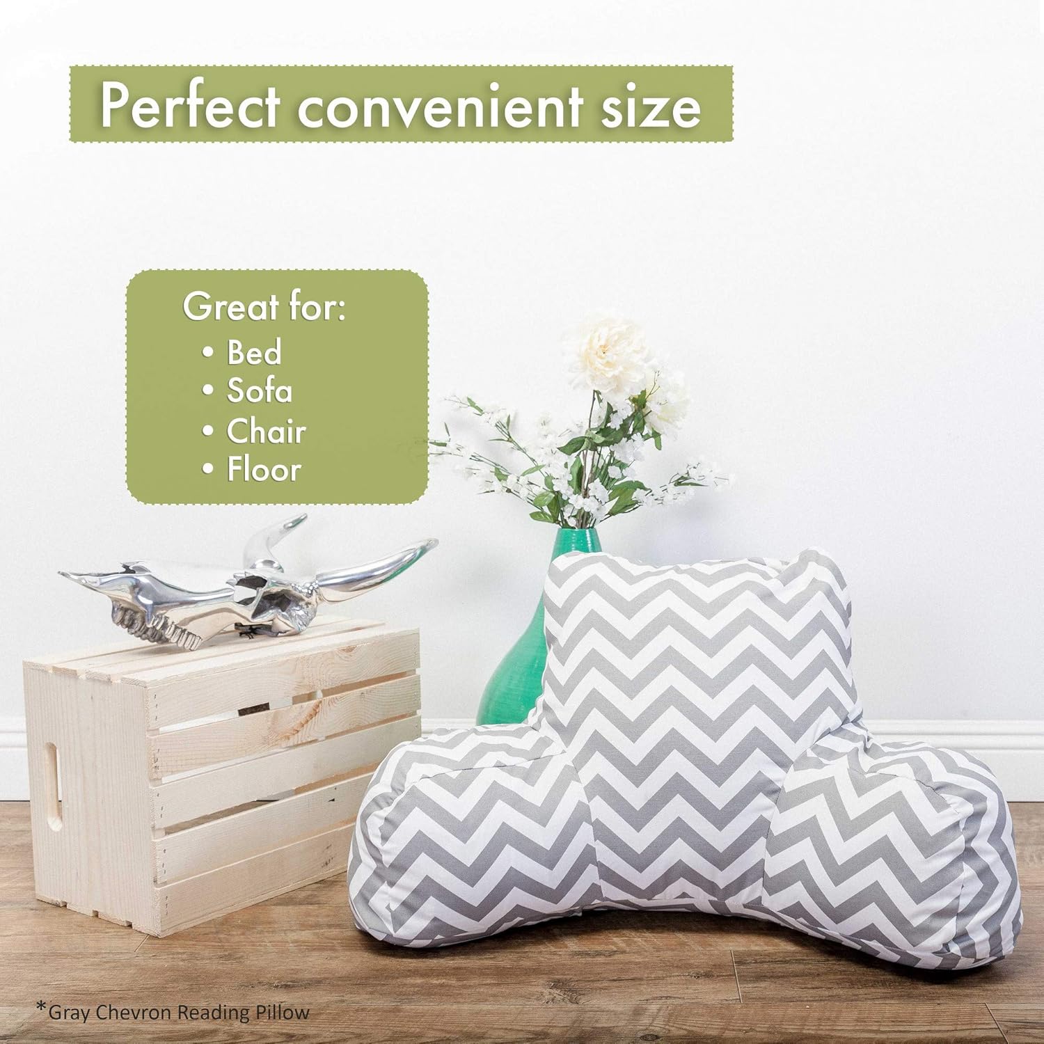 Majestic Home Goods Wales – Almohada de lectura, color gris