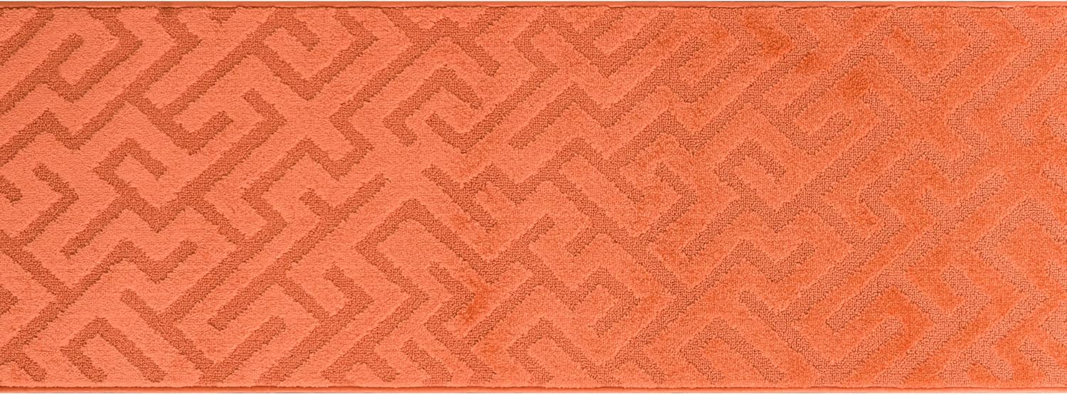 Camino de pasillo antideslizante de tamaño personalizado, cortado a medida, 27 pulgadas x 5 pies, terracota decorativa