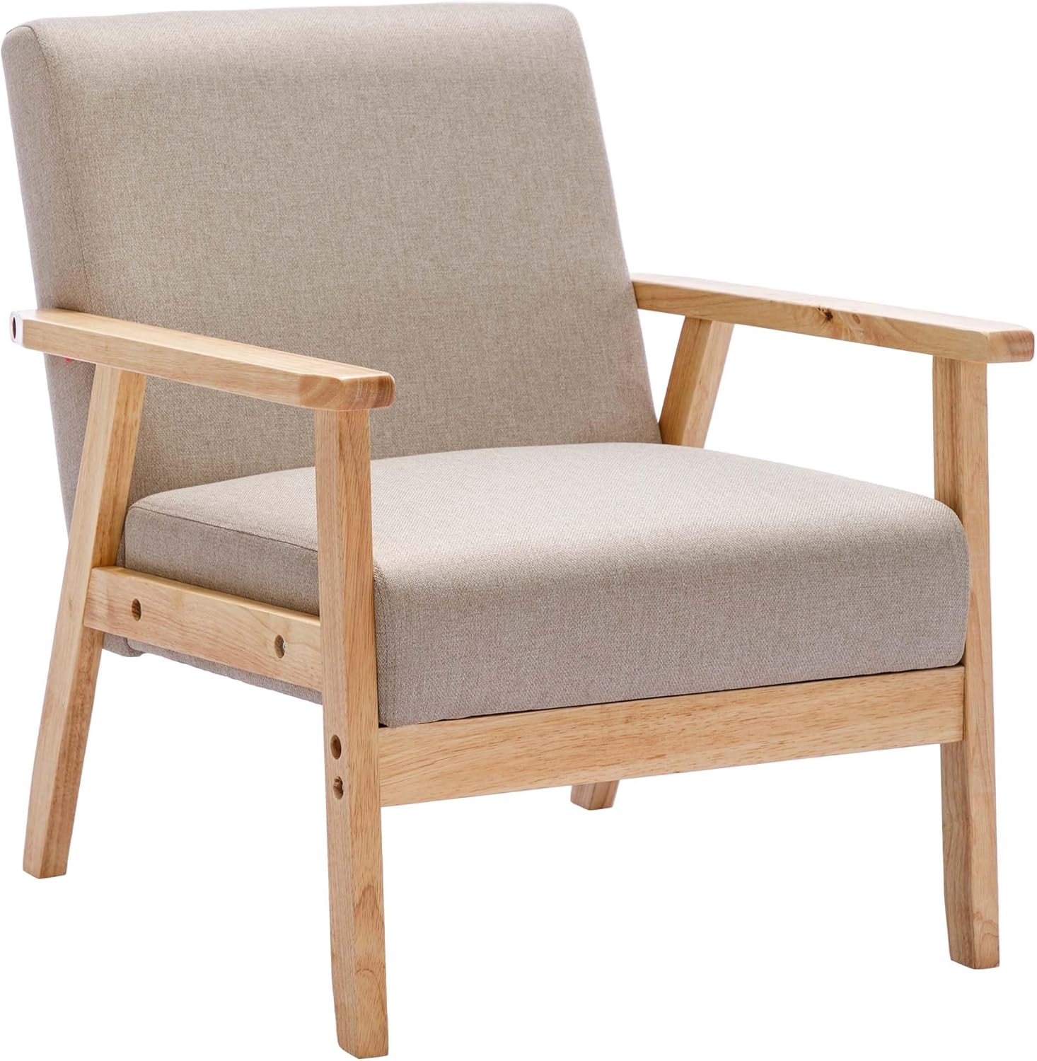 DUHOME Sillas decorativas modernas para sala de estar, sillón con brazo con marco de madera para dormitorio, granja, oficina en casa, balcón, color