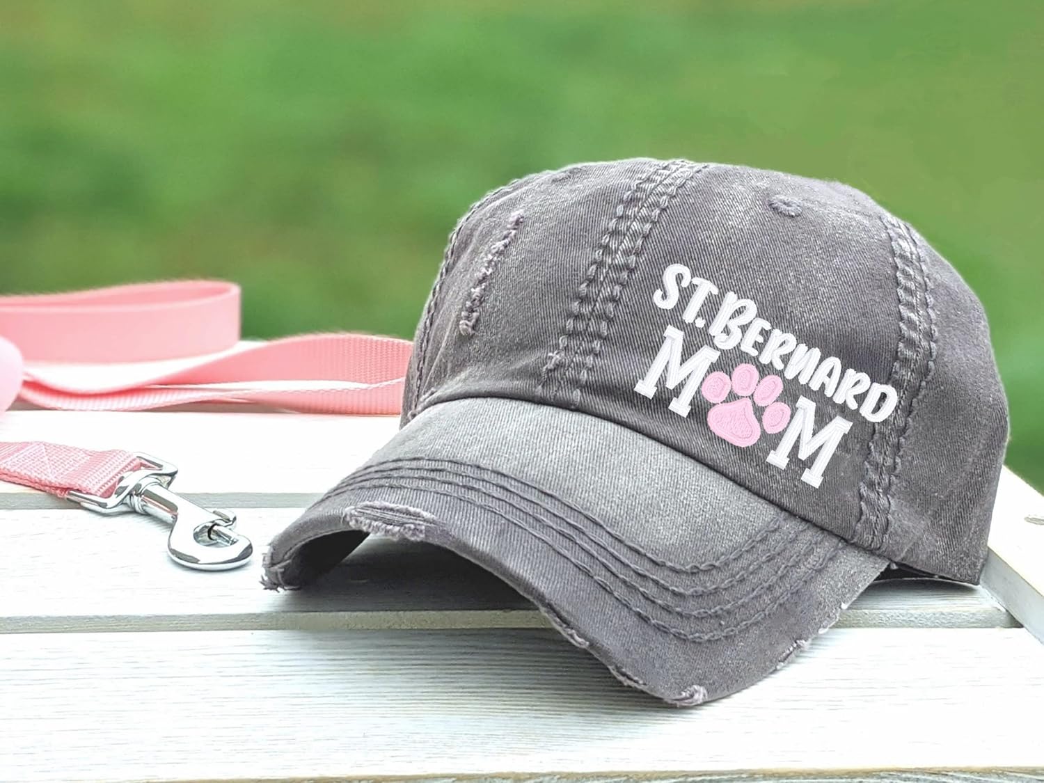 Women’s St. Bernard Dog Mom or Mama Hat, Baseball or High Ponytail Cap, Handmade Saint Bernard Gift, Custom Gift for Her Wife Owner Girlfriend Sister