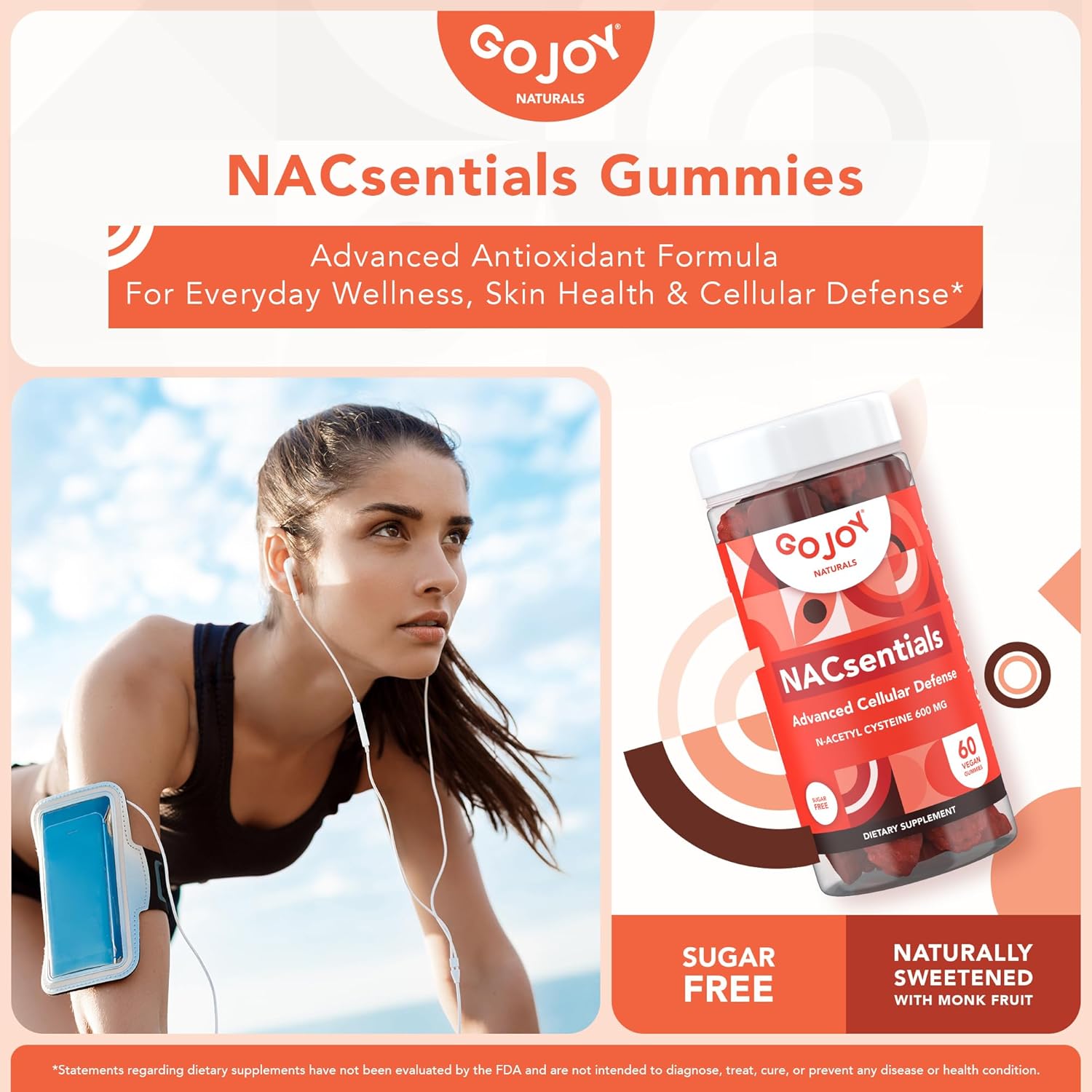NACsentials – Gomitas de 600 mg de NAC y N-acetil cisteína, mezcla antioxidante esencial para defensa celular y salud de la piel, con vitamina C,