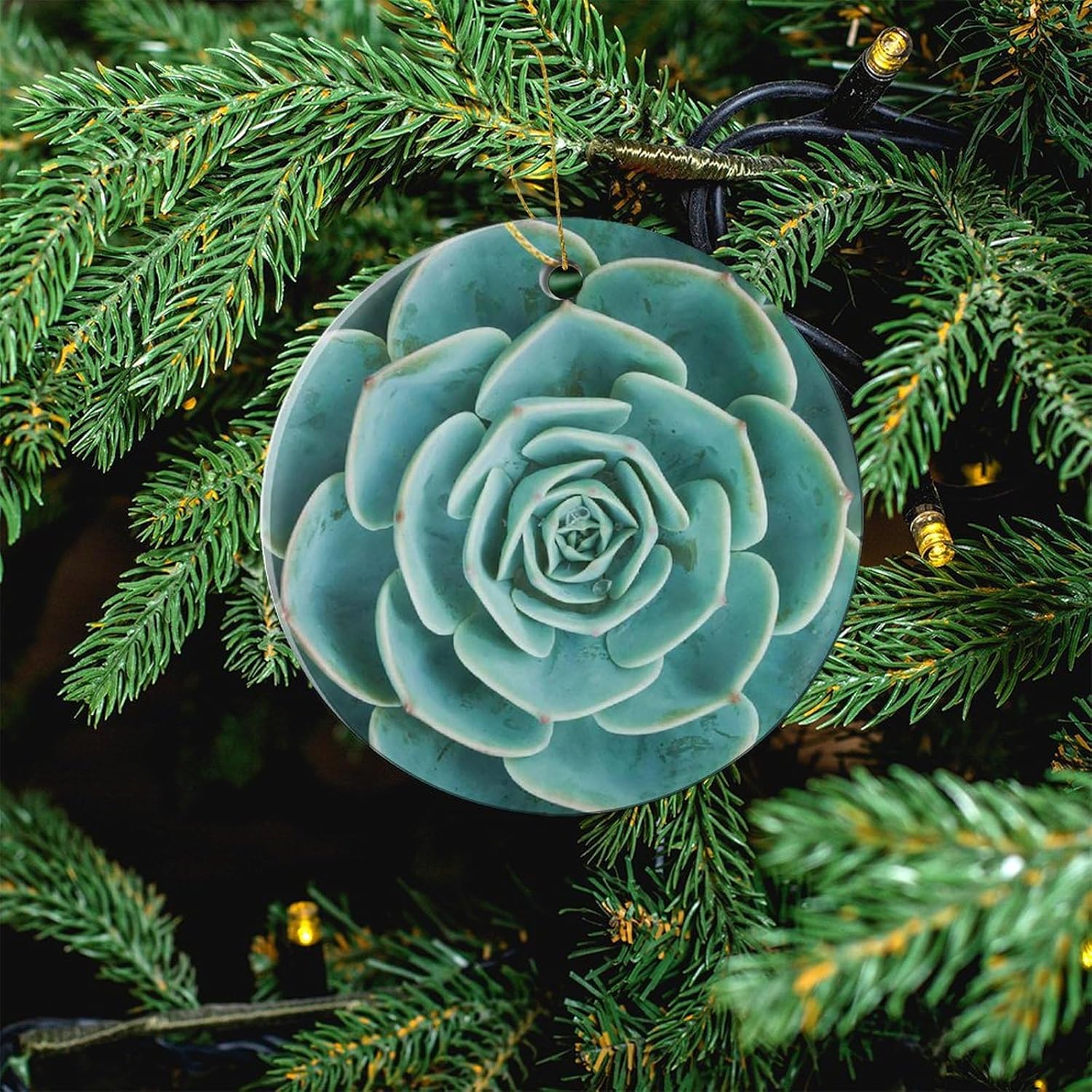 Adornos de Navidad 2023 de doble cara, decoración de cerámica para el hogar, decoración del hogar de cerámica de 2.8 pulgadas con caja, recuerdo