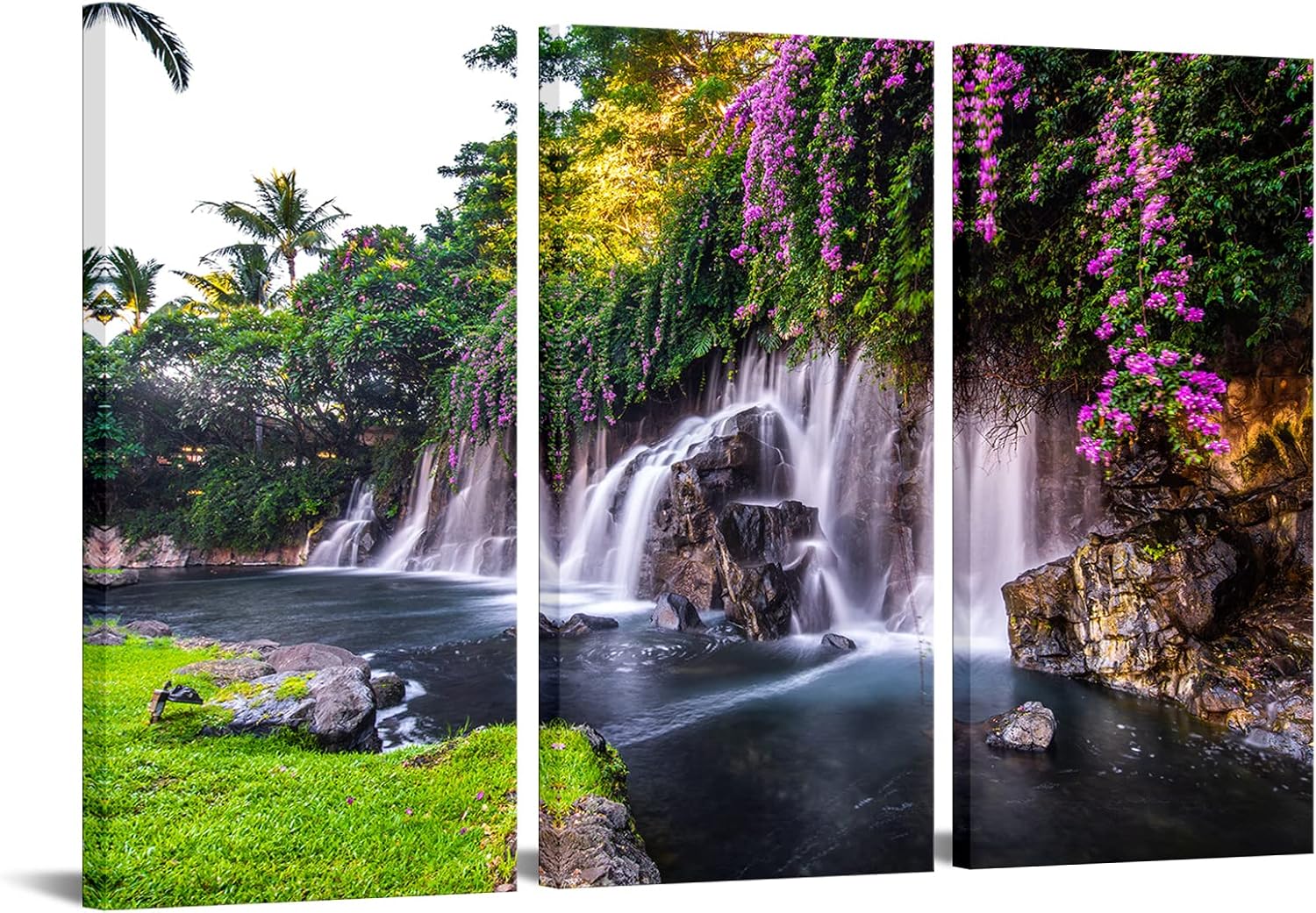 Nachic Wall – Cuadro grande de cascada de Hawái, arte de pared, fotografía de paisaje natural, impresiones en lienzo para decoración del hogar,