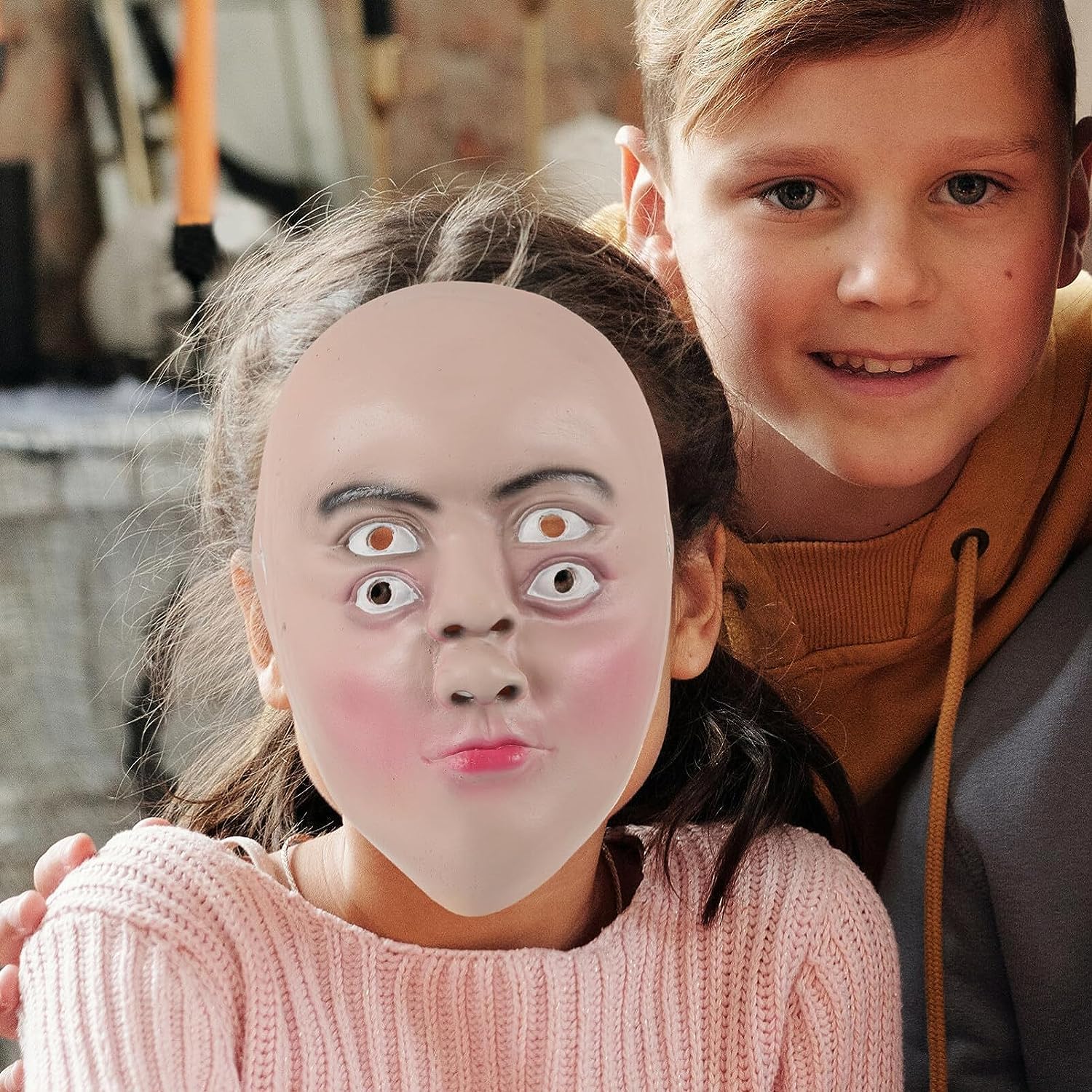 ALXOY GHDLM – Máscara de látex de cuatro ojos para Halloween, máscara realista para disfraz de Halloween, fiesta de disfraces y accesorios de cosplay