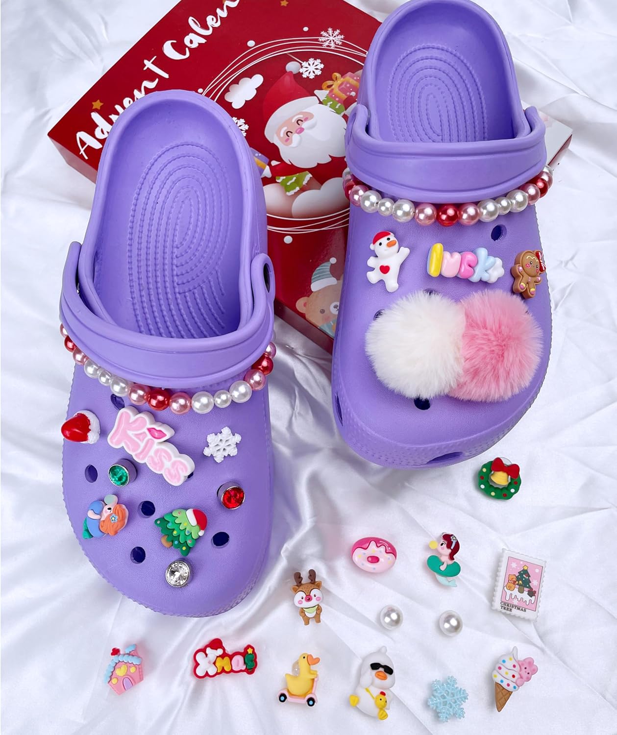 Calendario de cuenta regresiva para zapatos de Navidad de 24 días, regalos de Navidad a granel, calendario de Adviento de Navidad 2023 para niñas,