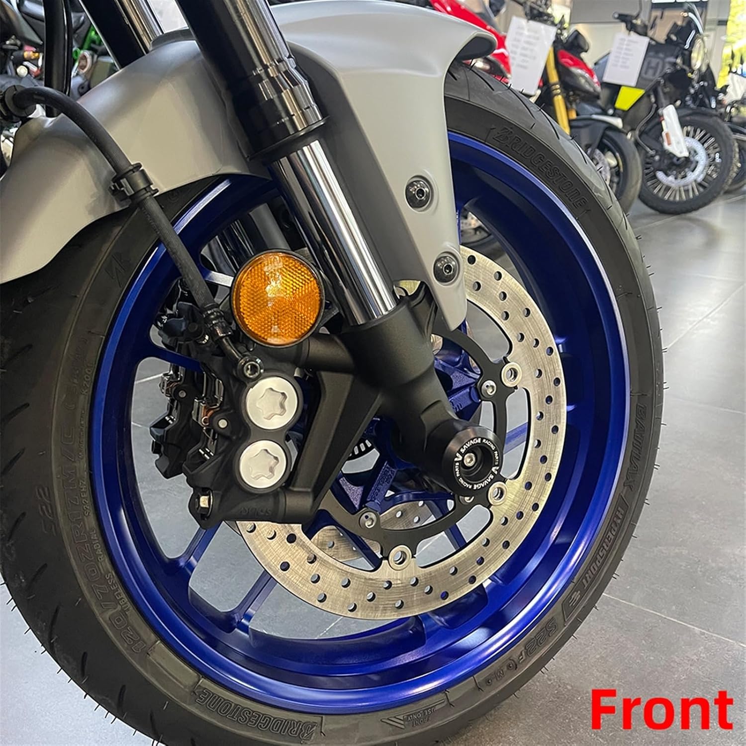 Para Yamaha MT09 SP Tracer 9 GT XSR900 rueda delantera trasera Horquilla deslizante Eje Horquilla Crash Slider Rueda Protector de cubo de rueda