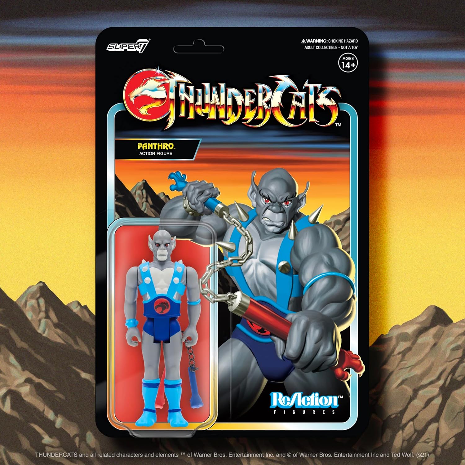 Super7 Thundercats Panthro (variante de juguete) – Figura de acción Thundercats de 3.75 pulgadas con accesorio, colección clásica de programas de