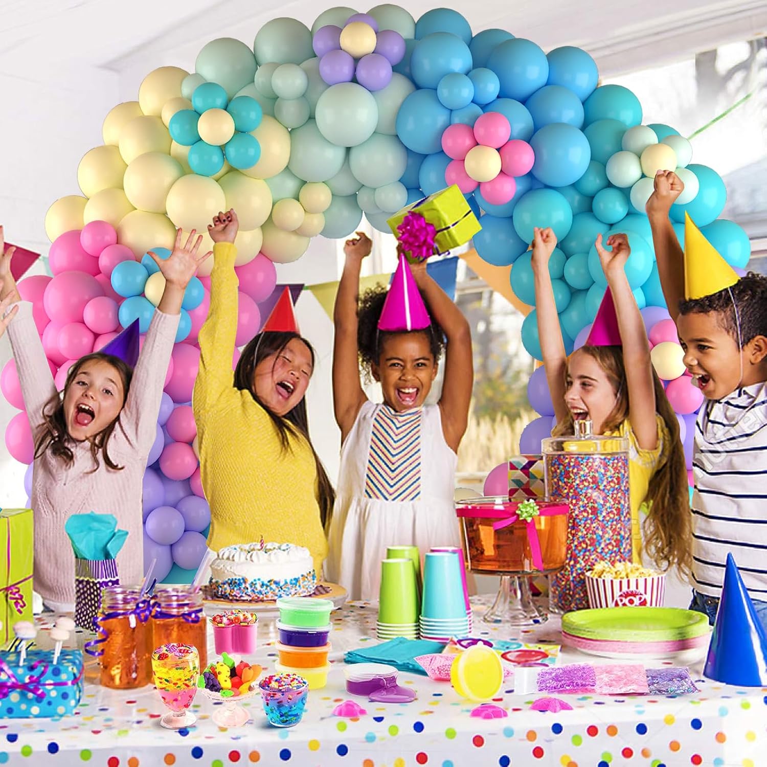 Kit de guirnalda de globos pastel, kit de arco de guirnalda de globos arcoíris, 6 globos multicolor surtidos, arco de globos de colores surtidos,