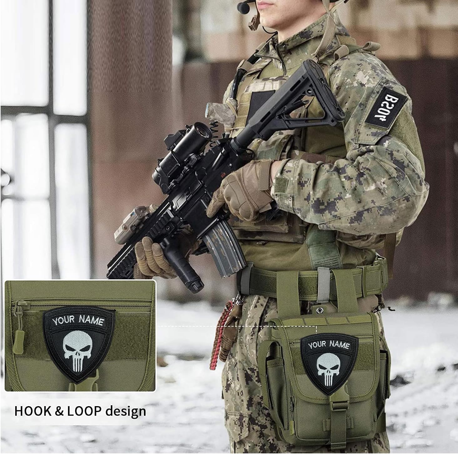 Parche táctico de moral 2 unidades, parches personalizables con cierre de gancho, cintas de nombre bordadas tácticas personalizadas, parche militar