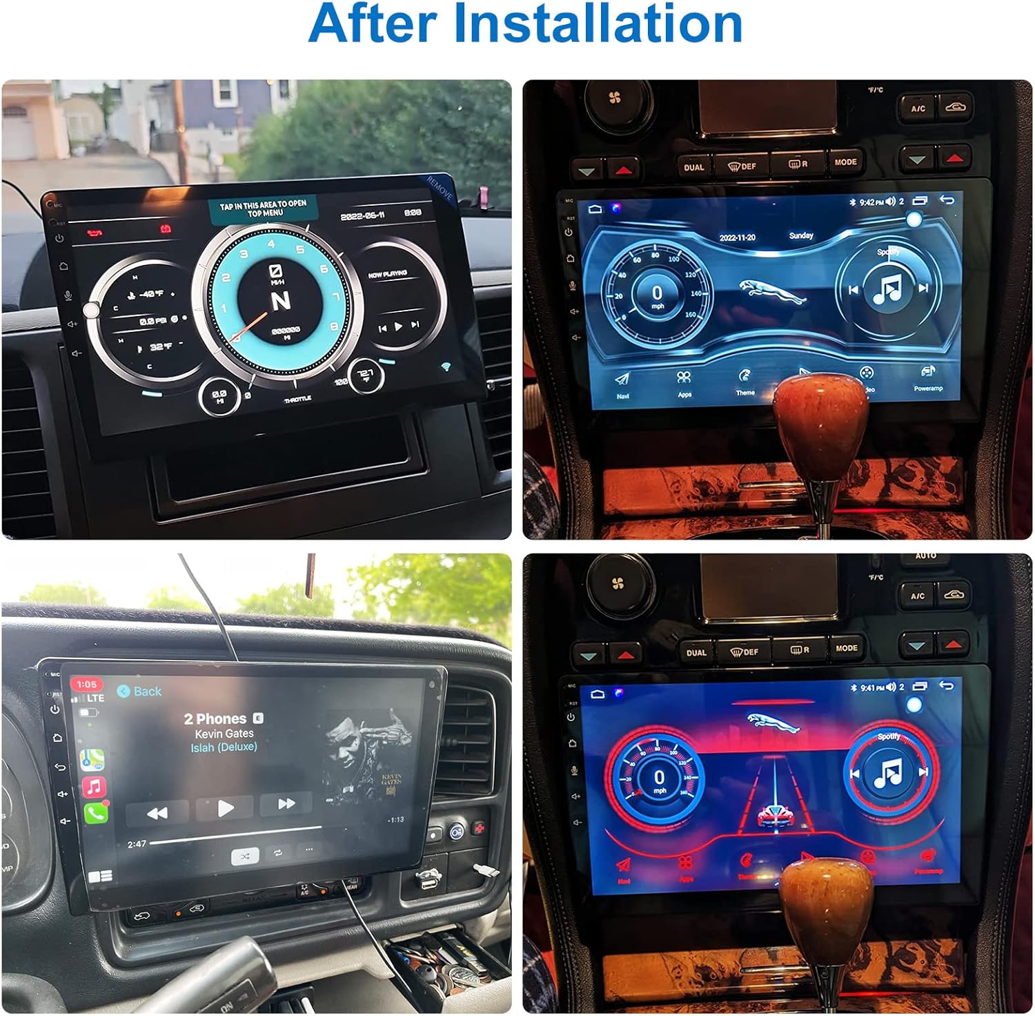 Estéreo de automóvil Android de un solo DIN con CarPlay y Android Auto, pantalla táctil IPS capacitiva ajustable HD de 10.1 pulgadas, radio para