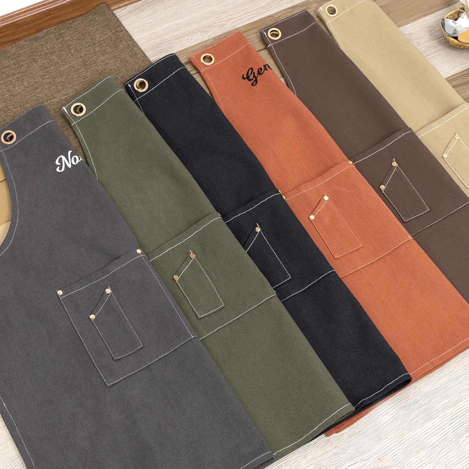 Delantal para hombres y mujeres, delantal de lona personalizado con bolsillos espaciosos, delantal unisex, cocina, jardinería, carpintería, regalo