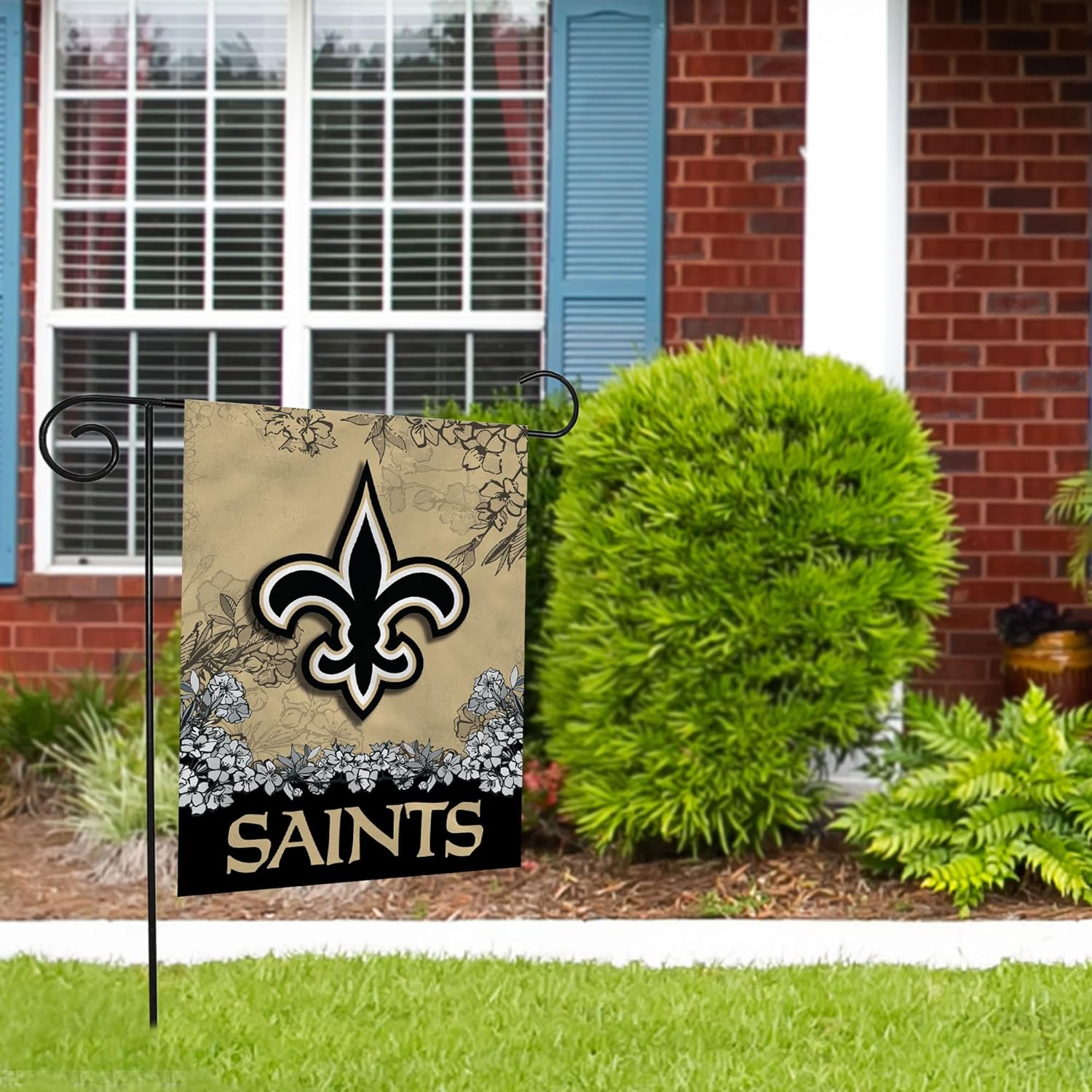 Rico Industries NFL New Orleans Saints Primary – Bandera de jardín de doble cara de 13 x 18 pulgadas