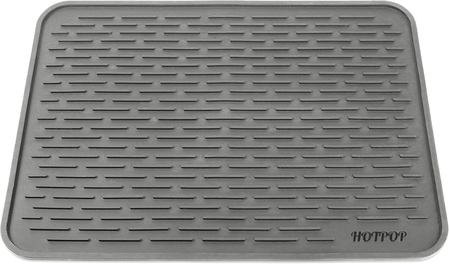 HOTPOP Tapete de secado de platos de silicona gris XXL de 24 x 18 pulgadas y salvamanteles grandes, apto para lavavajillas, resistente al calor,