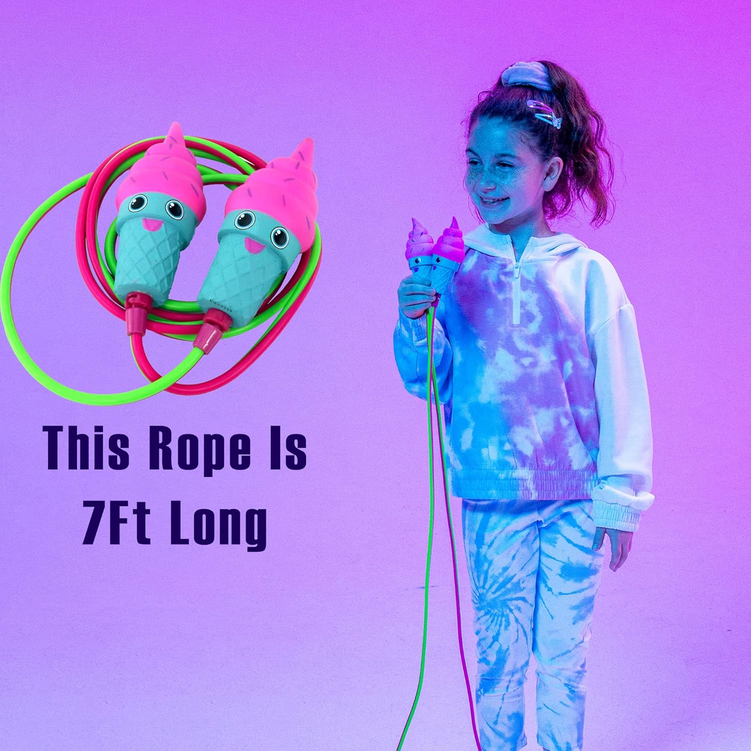KESS Squishy Cuties – Jump Rope For Kids, Fitness Jump Rope, Skipping Rope, Excercise Jump Rope, 7ft long, Outdoor Fun Activity, Great Party Favors