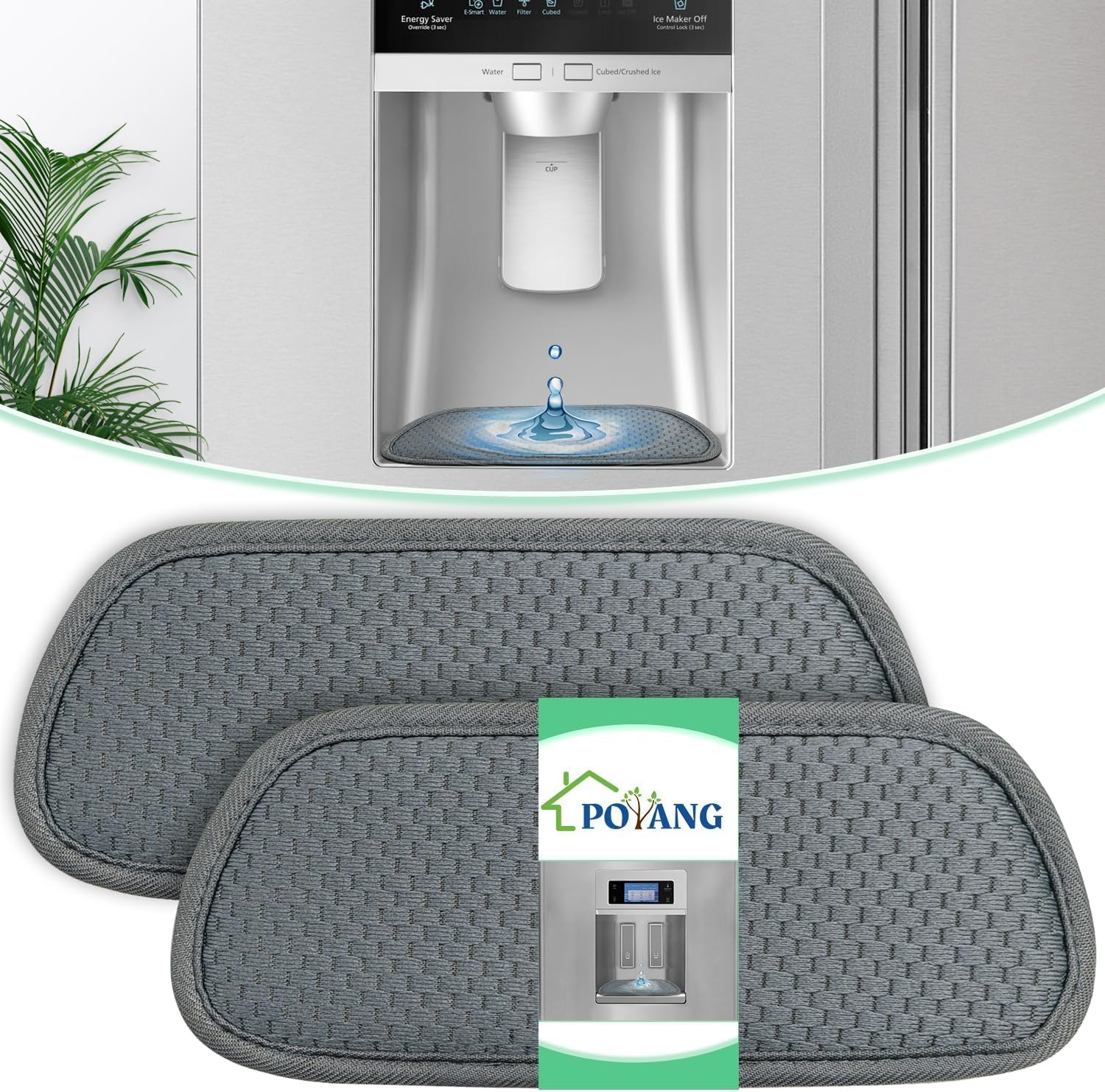 Bandeja de goteo para refrigerador paquete de 2 unidades, Retangular, mini bandeja de goteo para refrigerador Samsung, alfombrillas antideslizantes