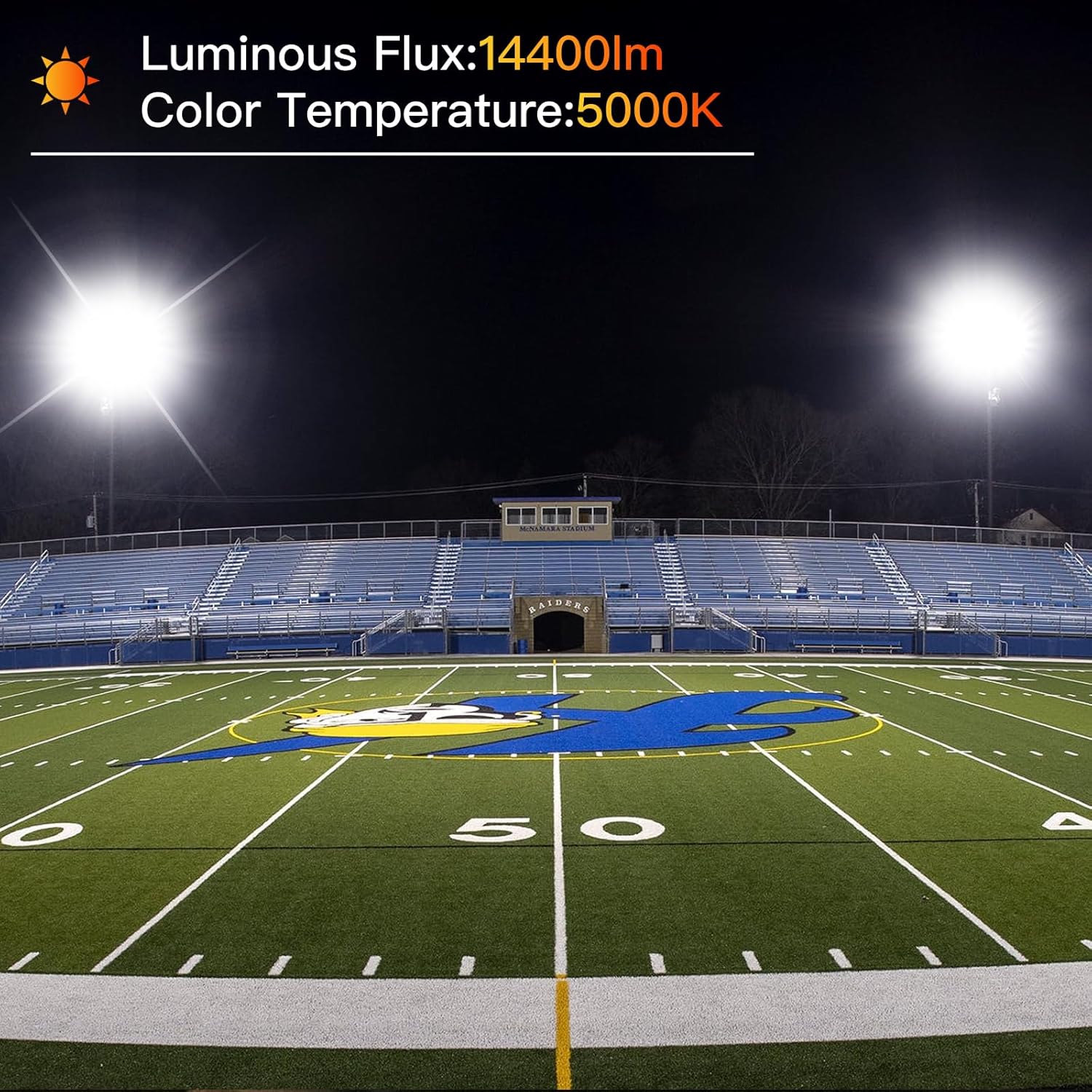 Paquete de 2 focos LED de 120 W para exteriores, reflectores de 14400 lm con enchufe, luces de seguridad impermeables IP66, luces de trabajo LED