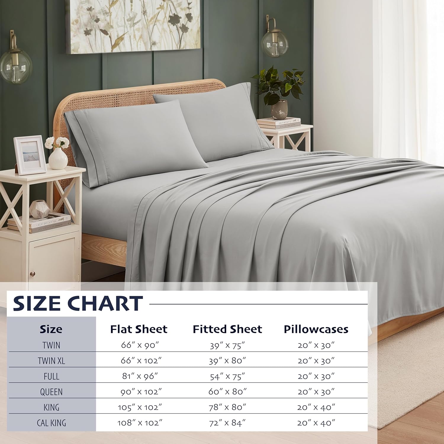 Casual Living 32628 – Juego de sábanas y fundas de almohada de 4 piezas de sábanas y fundas de almohada de 4 piezas de tamaño Queen Size Hotel Style