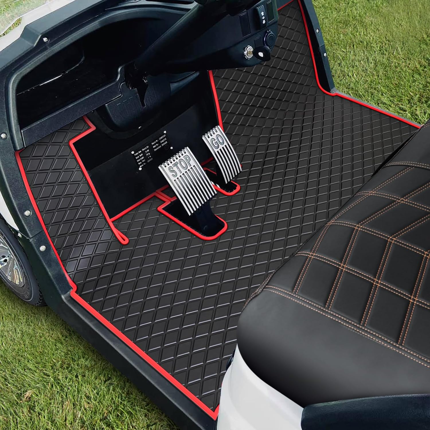 Golf Cart Floor Mat for iCon i20 i40 Golf Cart Full Coverage Floor Mat Liner  Natual Rubber Nonslip Easy to Clean