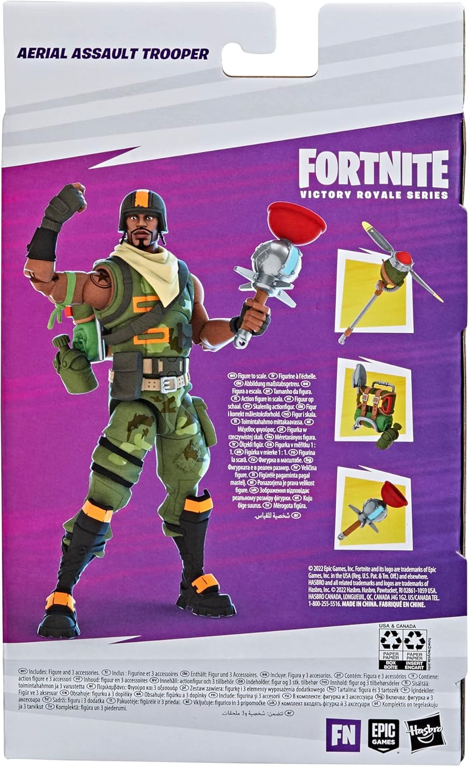 FORTNITE Victory Royale Series Aerial Assault Trooper Figura de acción coleccionable con accesorios, escala de 6 pulgadas