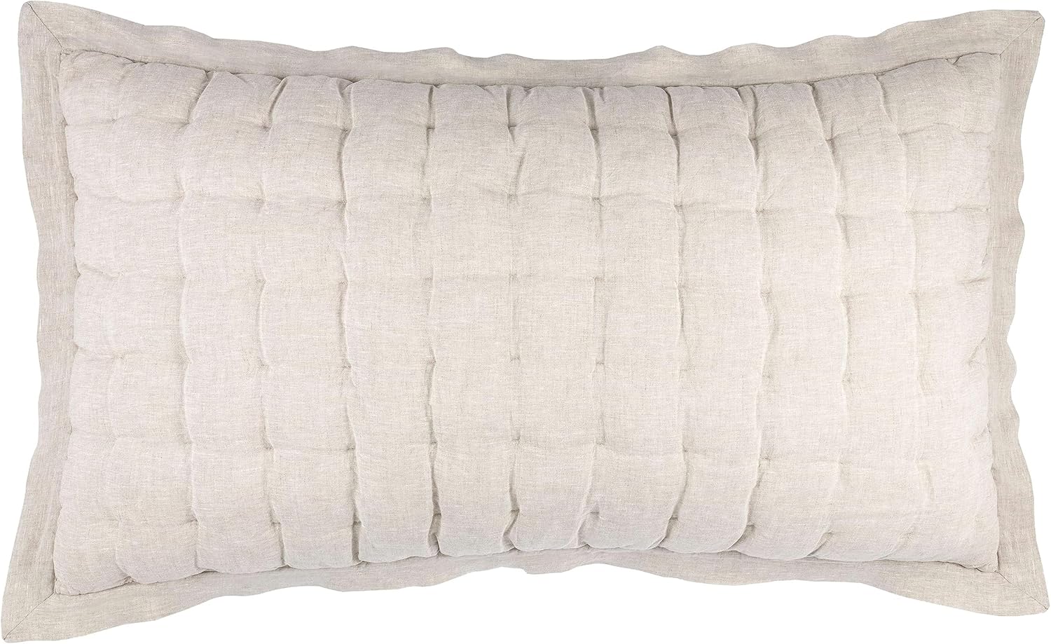 Pine Cone Hill Lush Linen – Funda de almohada natural, tamaño europeo, patrón sólido neutro
