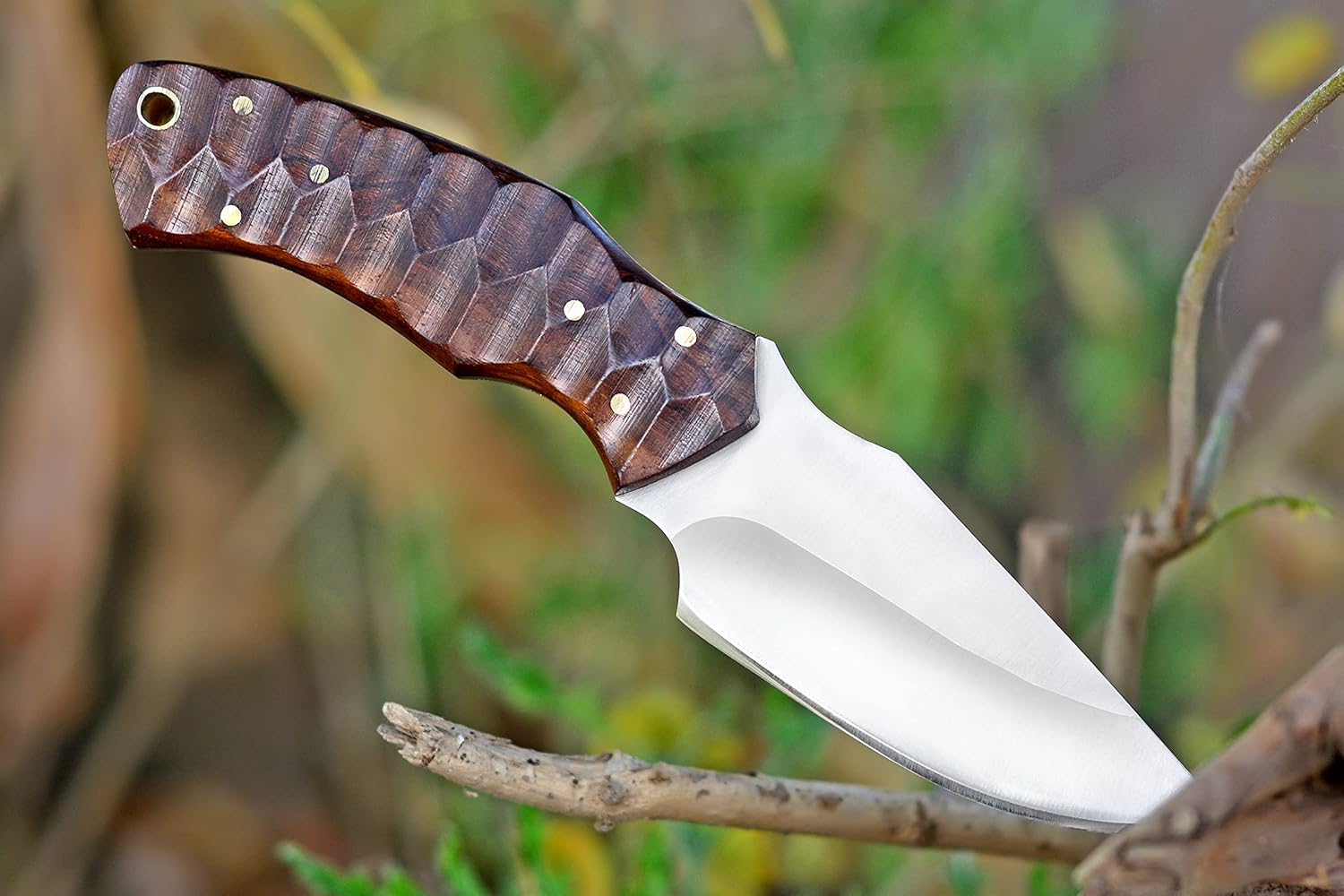 Hecho a mano 1095 cuchillo de caza de acero al carbono con funda de hoja fija camping, cuchillos al aire libre Bushcraft Skinner cuchillo para