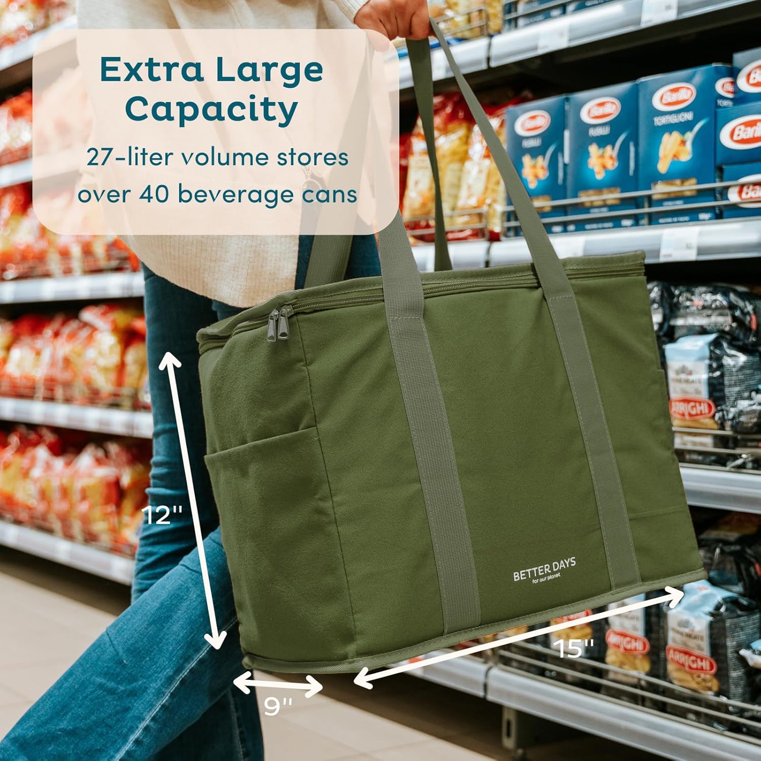 Bolsa de comestibles reutilizable aislada  a prueba de fugas, bolsa térmica grande aislada  Bolsas de compras aisladas para comestibles, bolsa