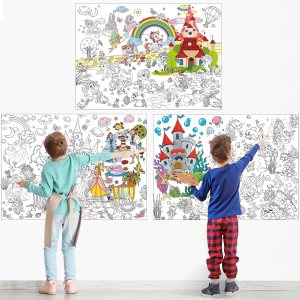 Juego de 3 pósteres gigantes para colorear para niños de 43.3 x 31.5 pulgadas, hojas de mesa grandes para colorear de sirena, unicornio, princesa, Juego de 3 pósteres gigantes para colorear para niños de 43.3 x 31.5 pulgadas, hojas de mesa grandes para colorear de sirena, unicornio, princesa,
