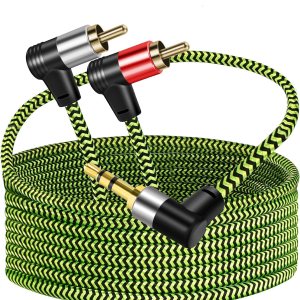 Cable de audio de 3.5 mm a 2 RCA, adaptador auxiliar, cable divisor estéreo, cable auxiliar RCA en Y para smartphone, altavoces, tableta, televisión Cable de audio de 3.5 mm a 2 RCA, adaptador auxiliar, cable divisor estéreo, cable auxiliar RCA en Y para smartphone, altavoces, tableta, televisión