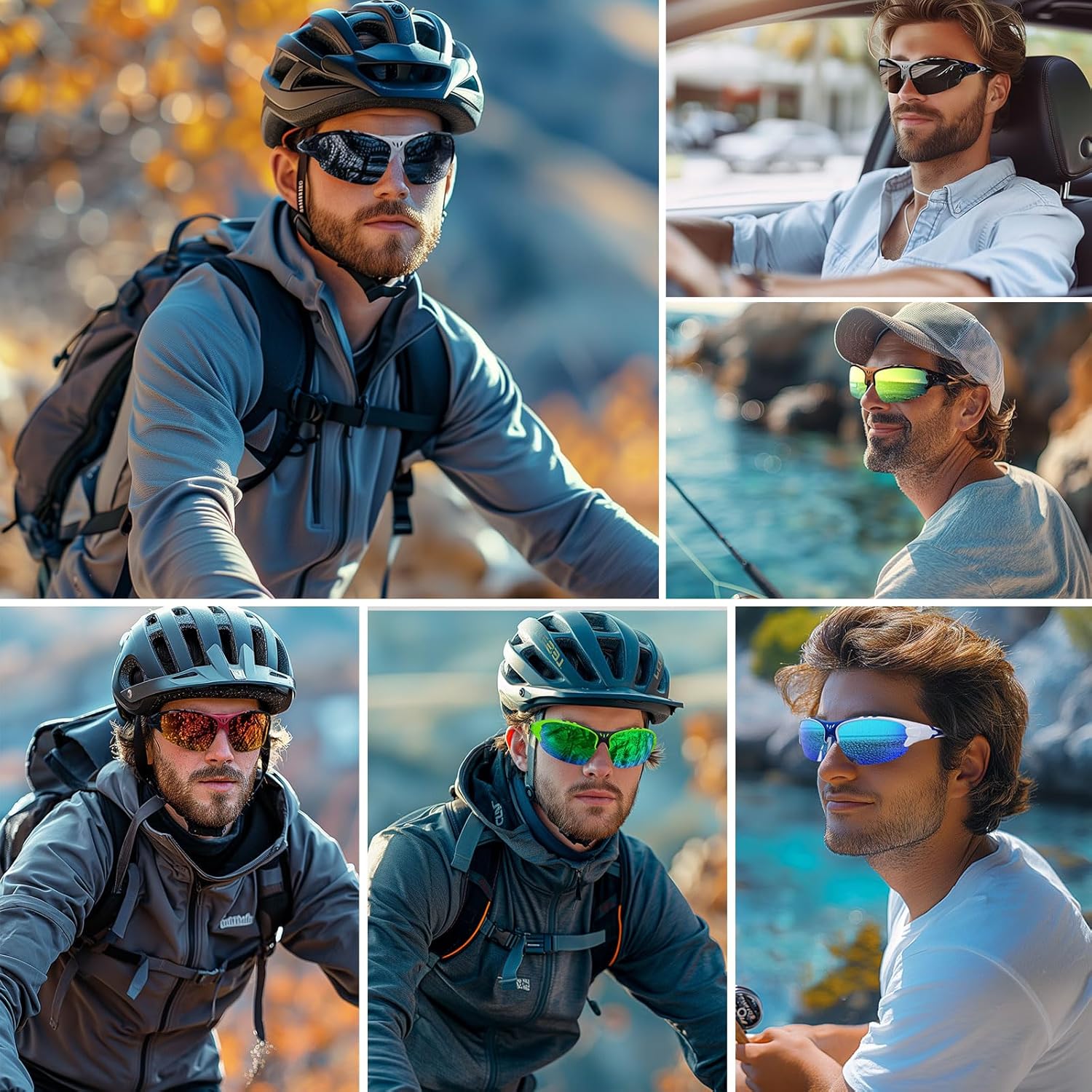 Ofwin Gafas de sol polarizadas deportivas para hombres y mujeres, para pesca al aire libre, béisbol, ciclismo, ciclismo, protección UV400