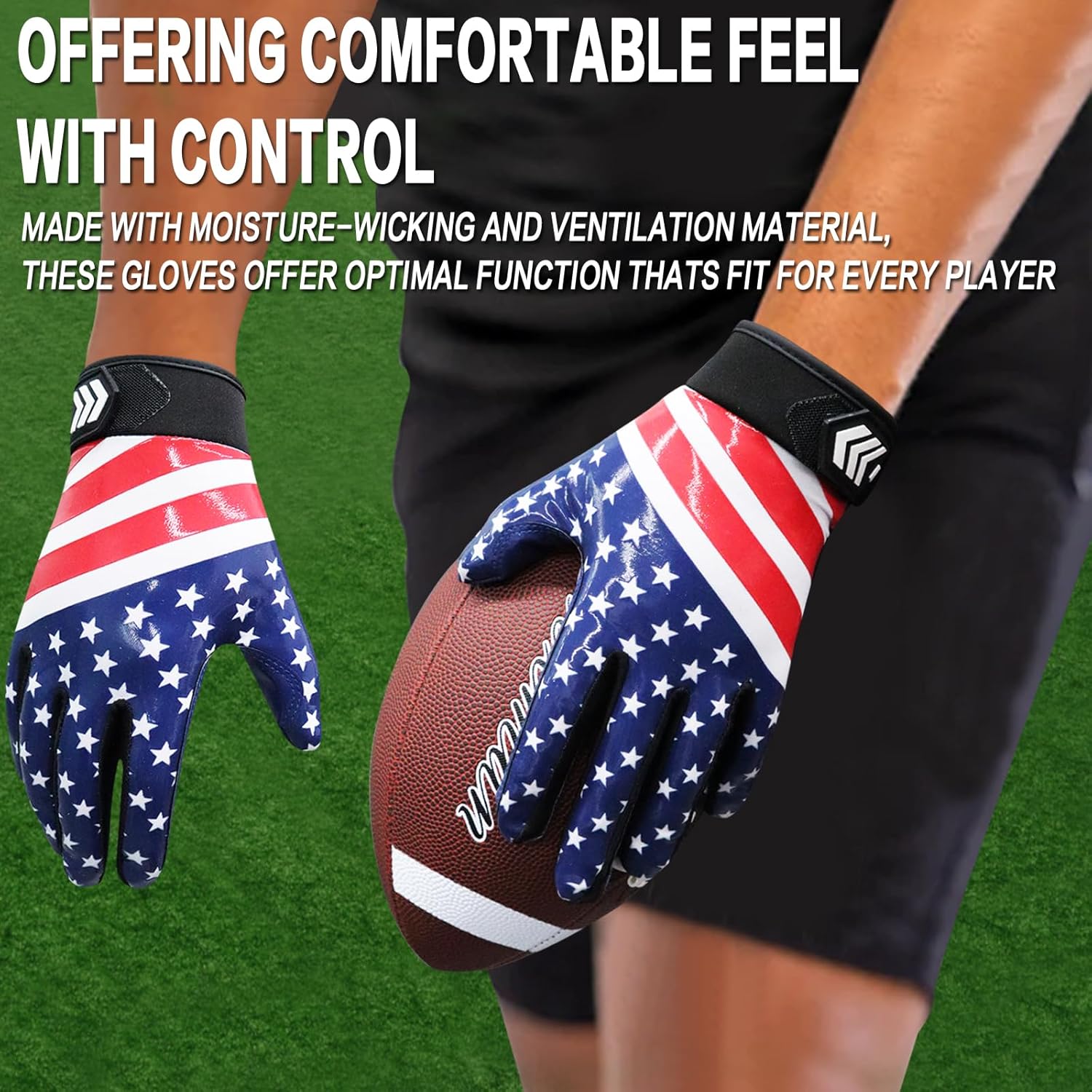 Guantes de fútbol para jóvenes y adultos, Pro 3.0, mejorados, ultra adherentes, receptores de palma de silicona flexible, guantes receptores de alto