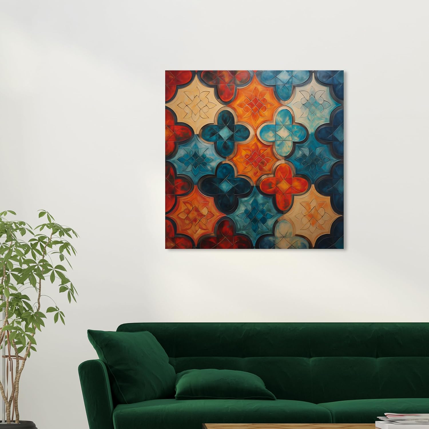 Wynwood Studio Lienzo abstracto y contemporáneo envuelto  Quadro di Mosaico I, arte de pared para sala de estar, dormitorio y baño, 30 x 30