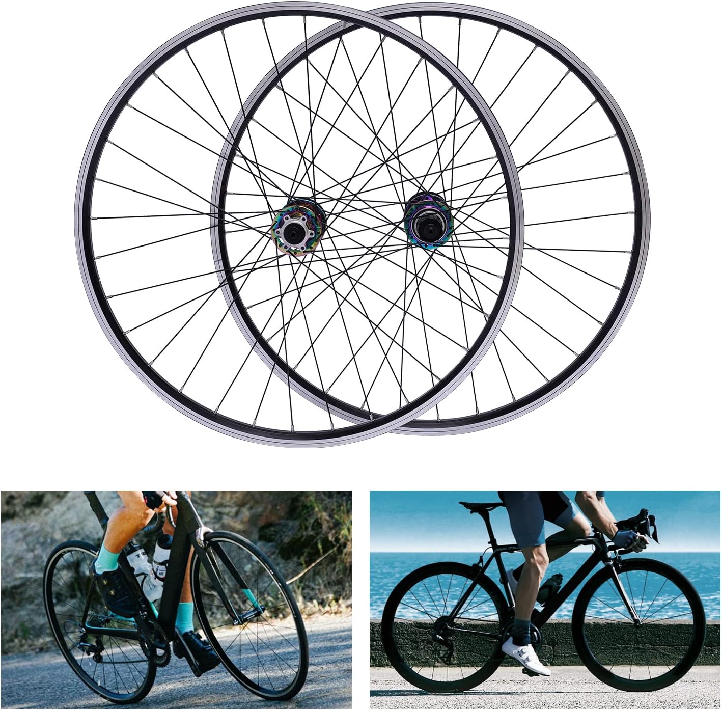 Juego de ruedas para bicicleta de montaña de 27.5 pulgadas, aleación de aluminio, frenos de disco de seis agujeros, juego de ruedas MTB, de
